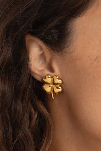1975 Collection - Four Leaf Clover Gold Earrings