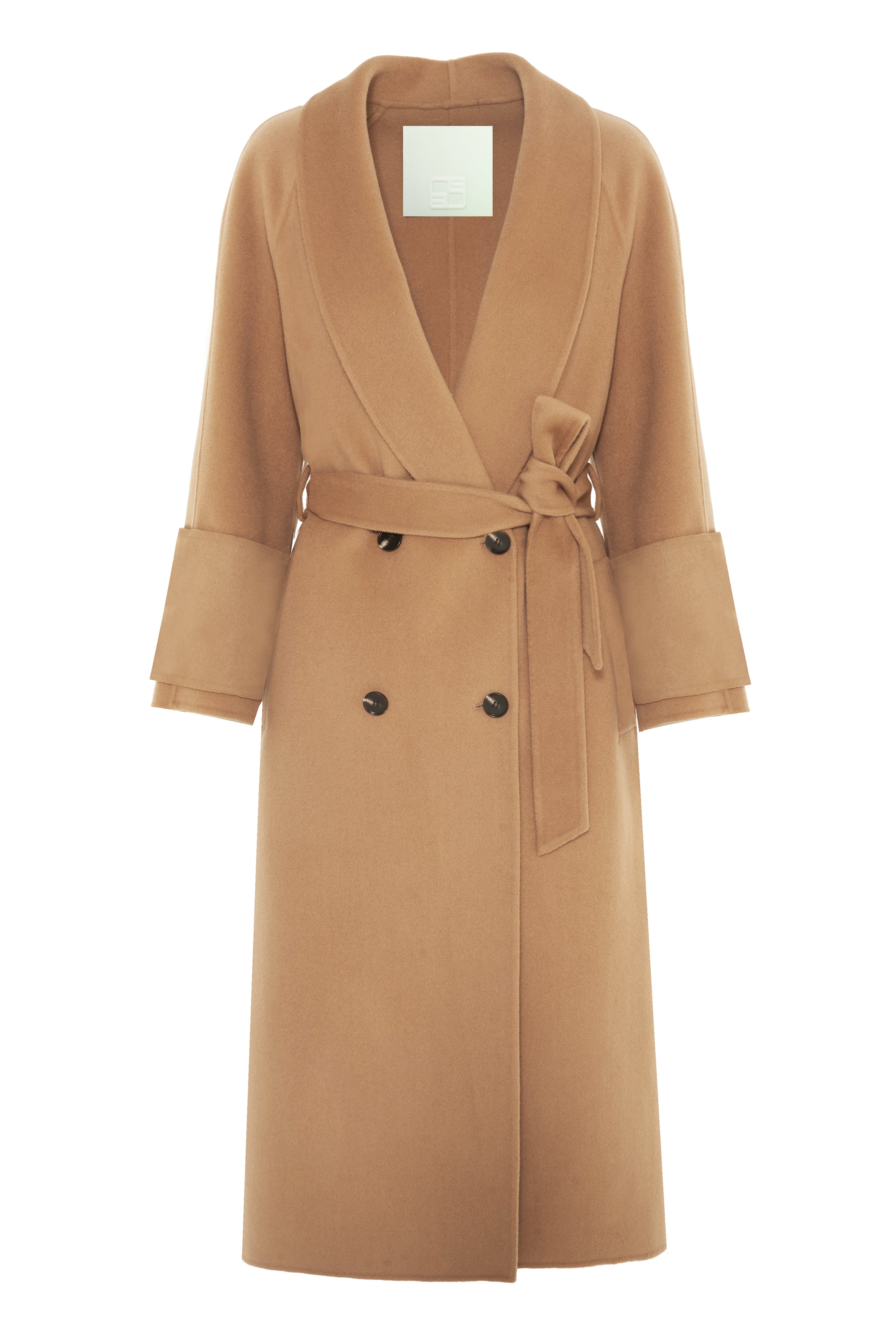 Beatrice B - Long Belted Wool Cashmere Coat