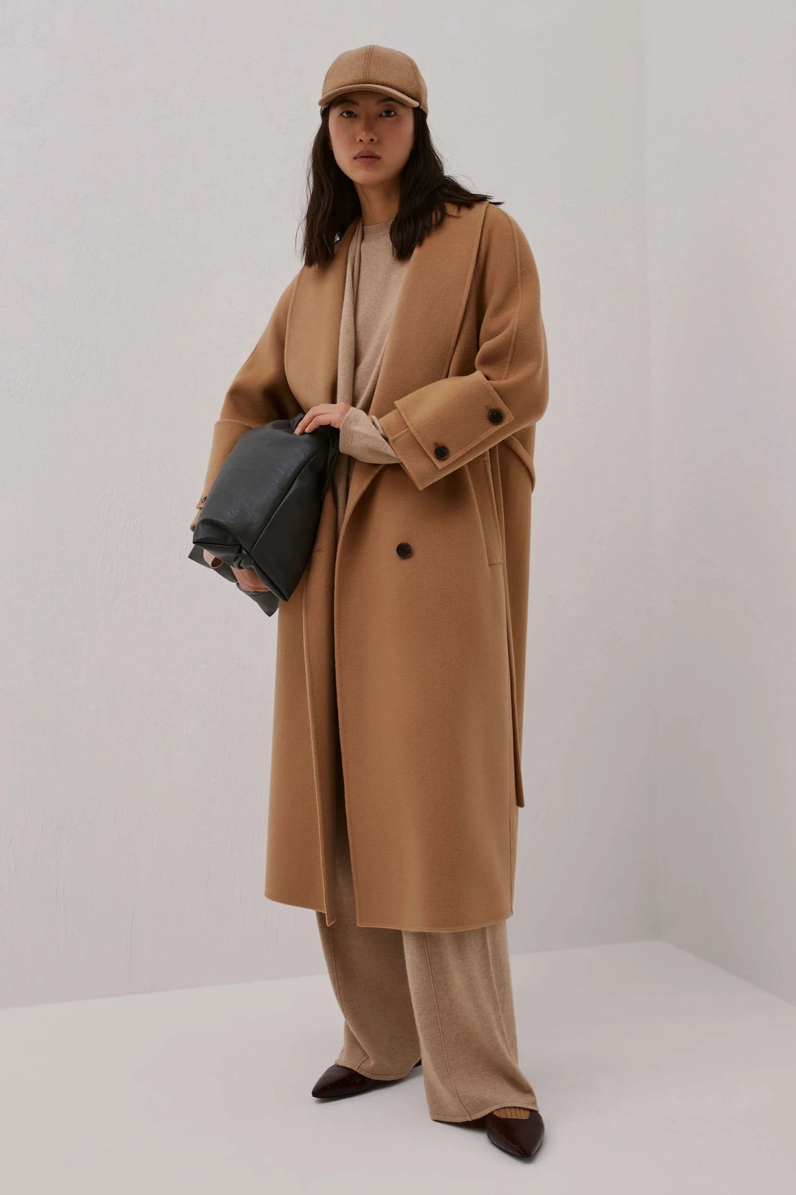 Beatrice B - Long Belted Wool Cashmere Coat