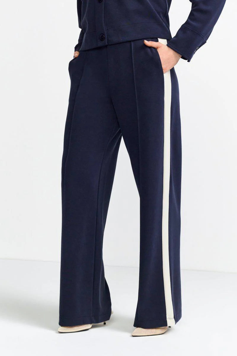 Rich & Royal - Peached Side Stripe Wide Pant