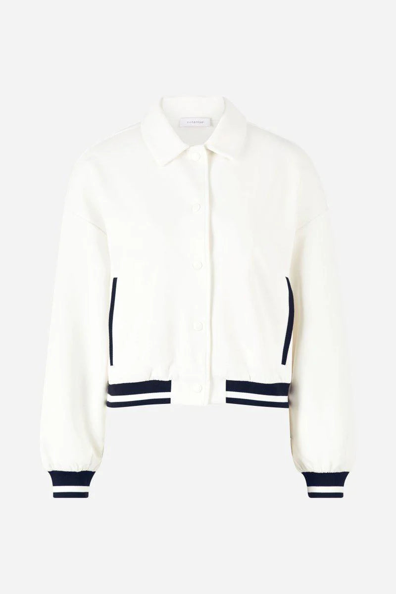 Rich & Royal - Peached Navy Trim Bomber Jacket
