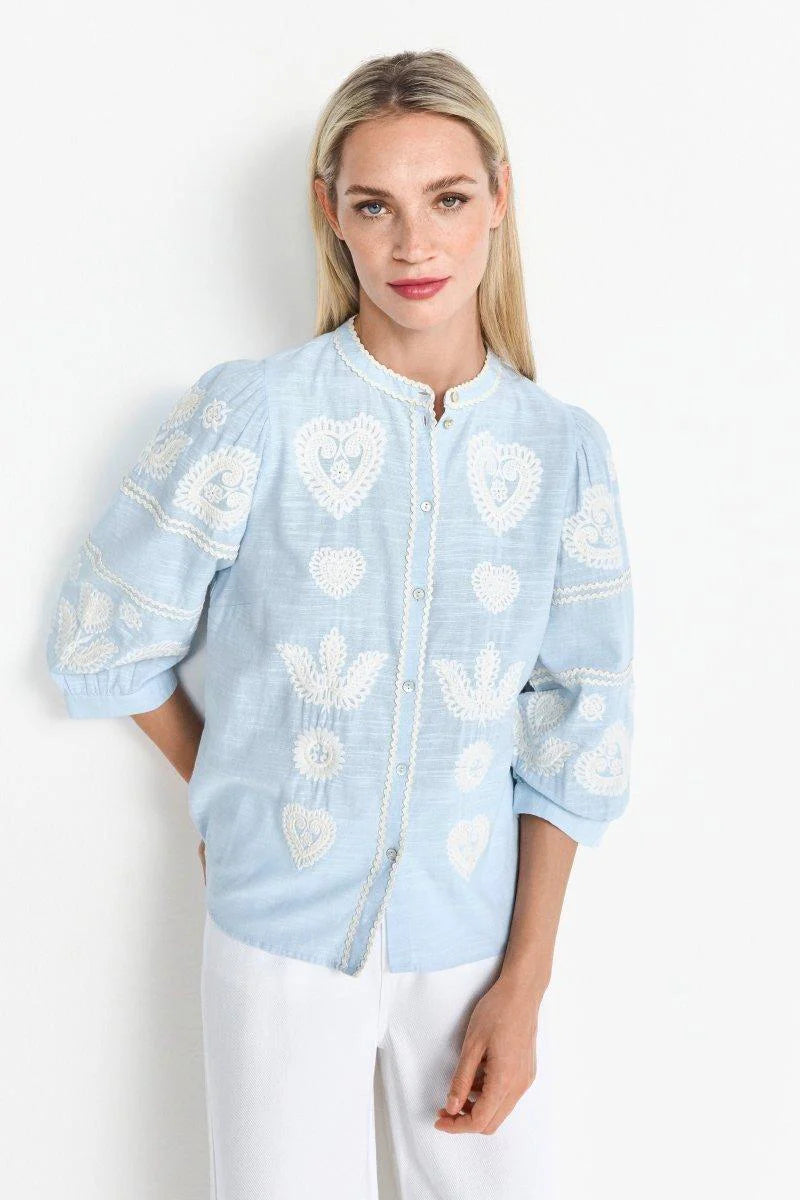 Rich & Royal - Heart Embroidered Shirt
