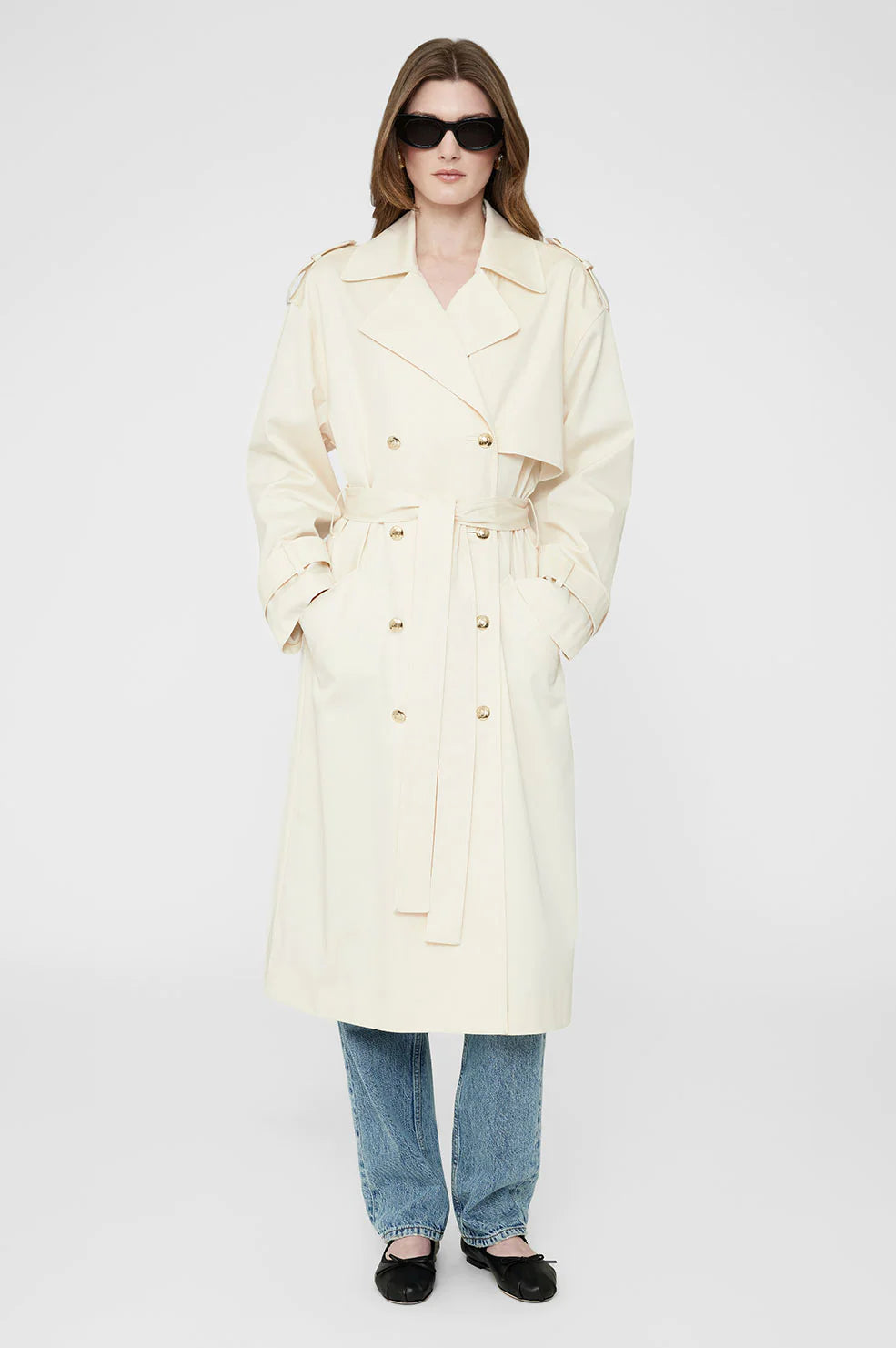 Anine Bing - Layton Cream Trench Coat