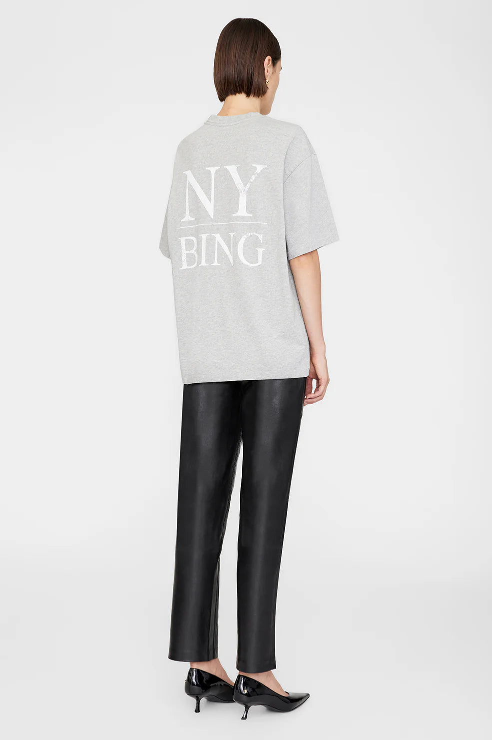 Anine Bing - Myers Serif NY Heather Grey Tee
