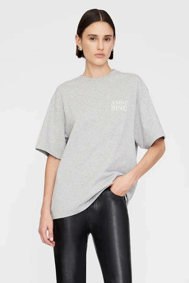 Anine Bing - Myers Serif NY Heather Grey Tee
