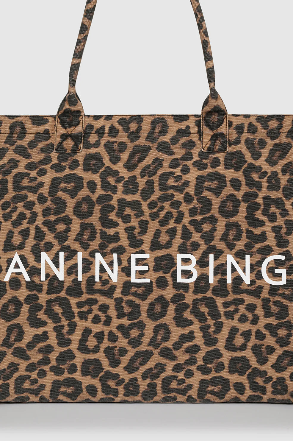 Anine Bing - Leo Leopard Black/Brown Canvas Tote