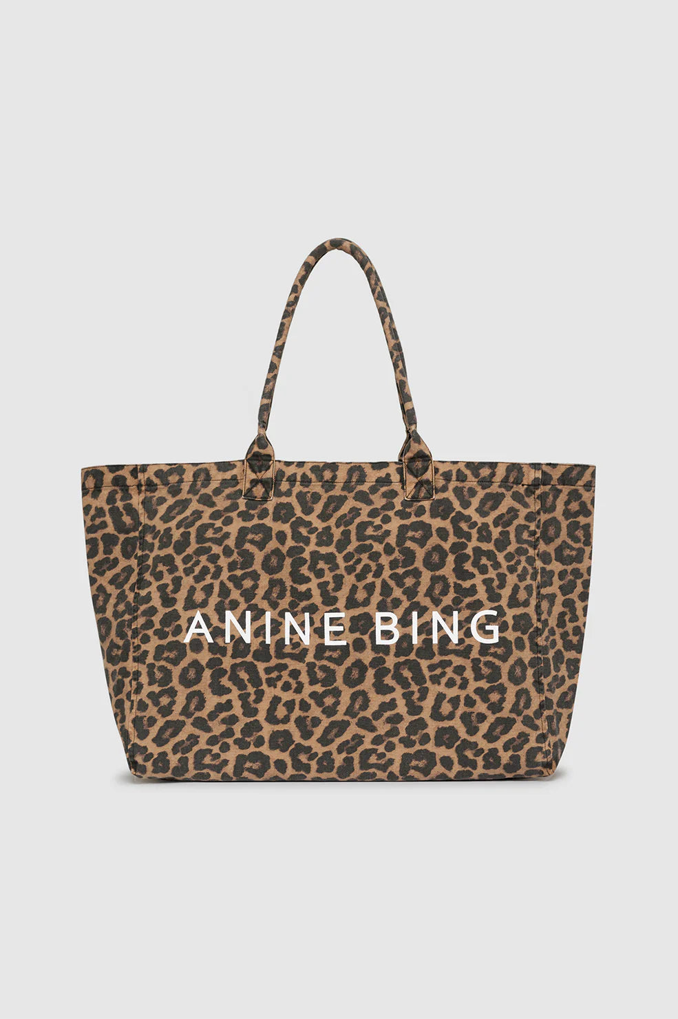 Anine Bing - Leo Leopard Black/Brown Canvas Tote