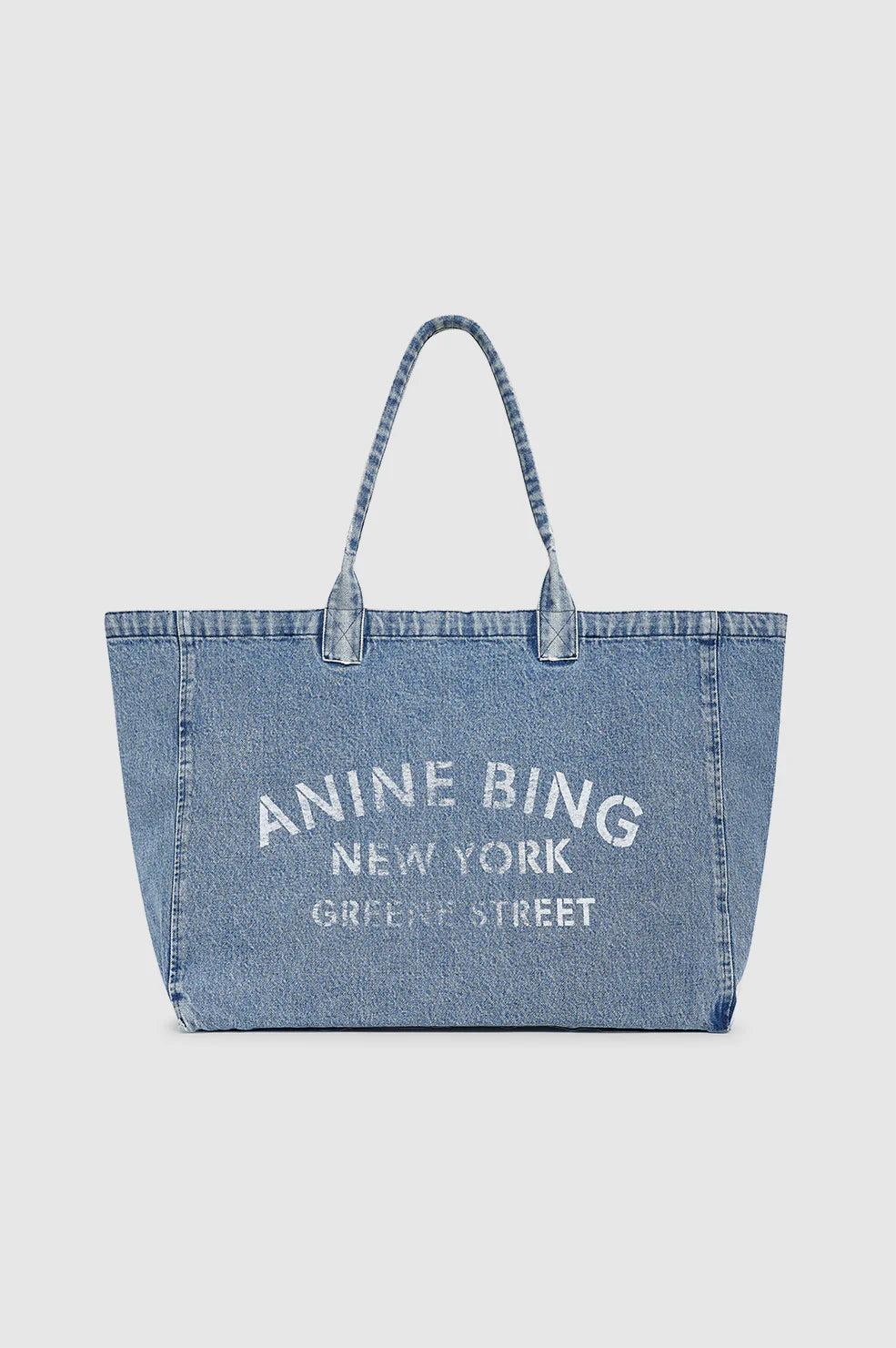 Anine Bing - Leo Denim Shadow Blue Tote