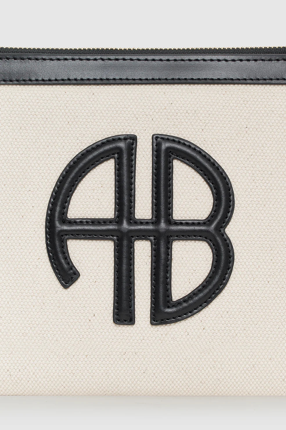 Anine Bing - Lili Pouch Natural Canvas w Black
