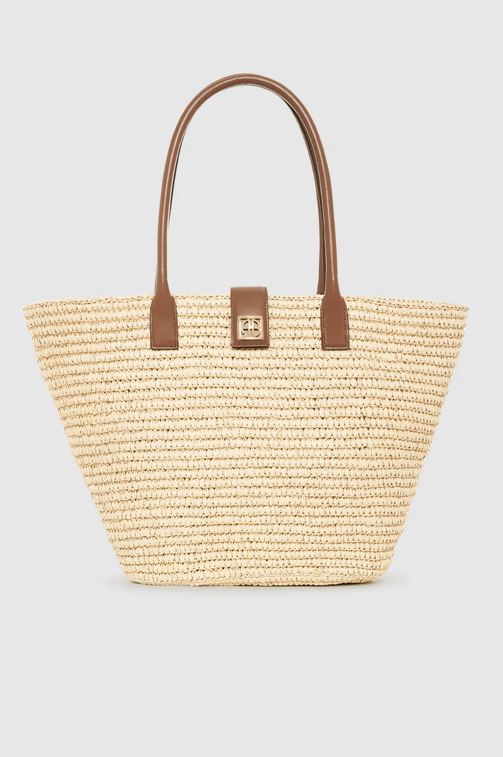 Anine Bing - Lou Monogram Tote Natural Cognac