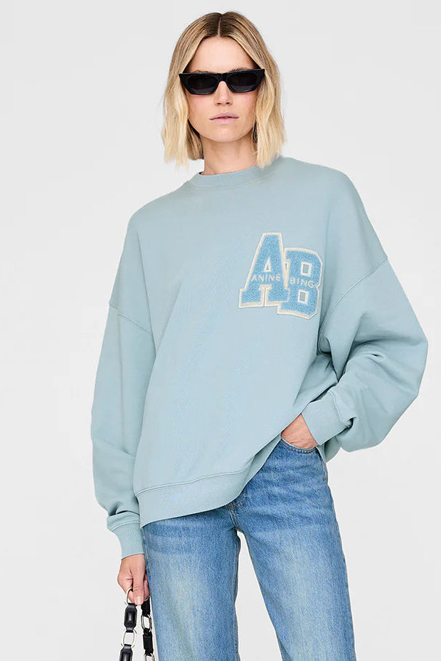 Anine Bing - Miles Letterman Pastel Blue Sweat