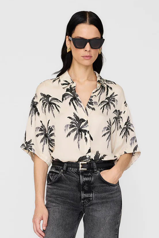 Anine Bing - Tristan Palm Short Sleeve Shirt