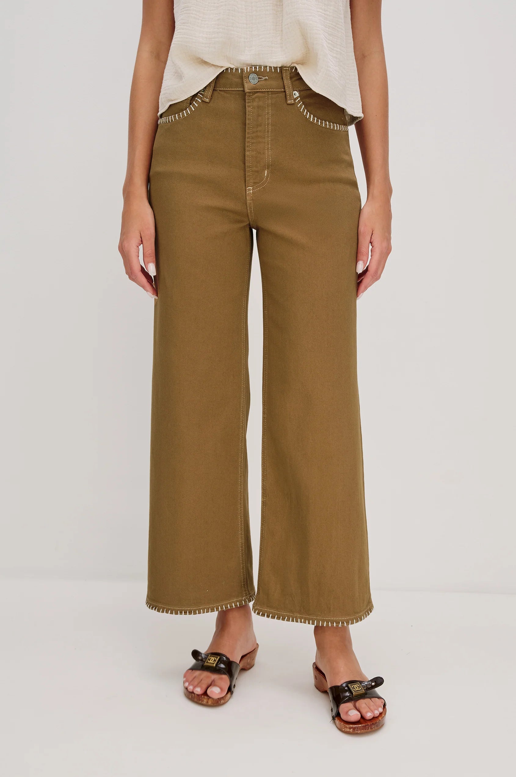 Rails - Getty Crop Blanket Stitch Jean