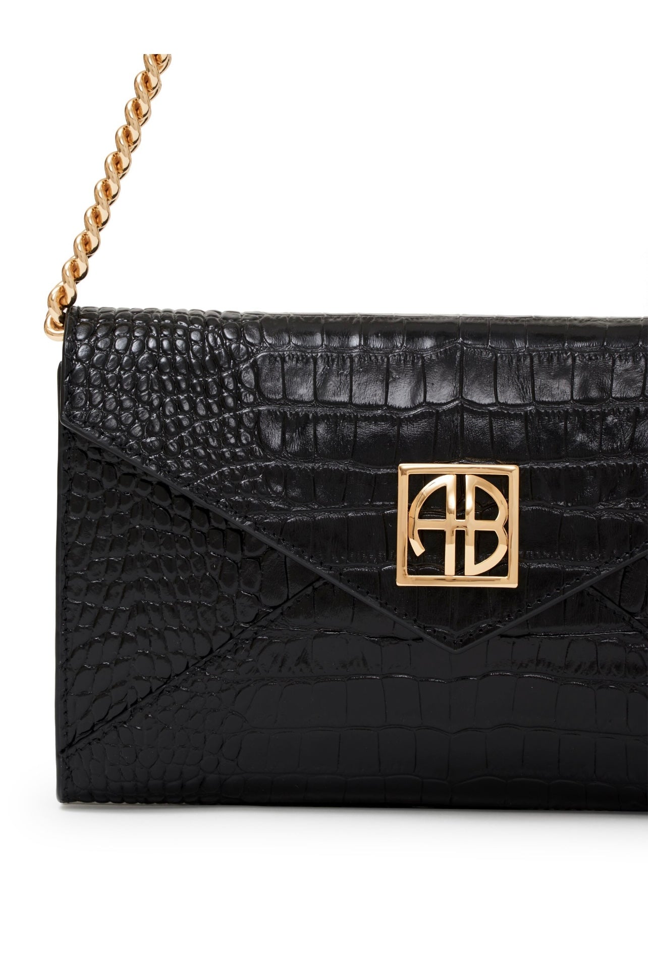 Anine Bing - Small Elly Clutch Black Embossed Bag