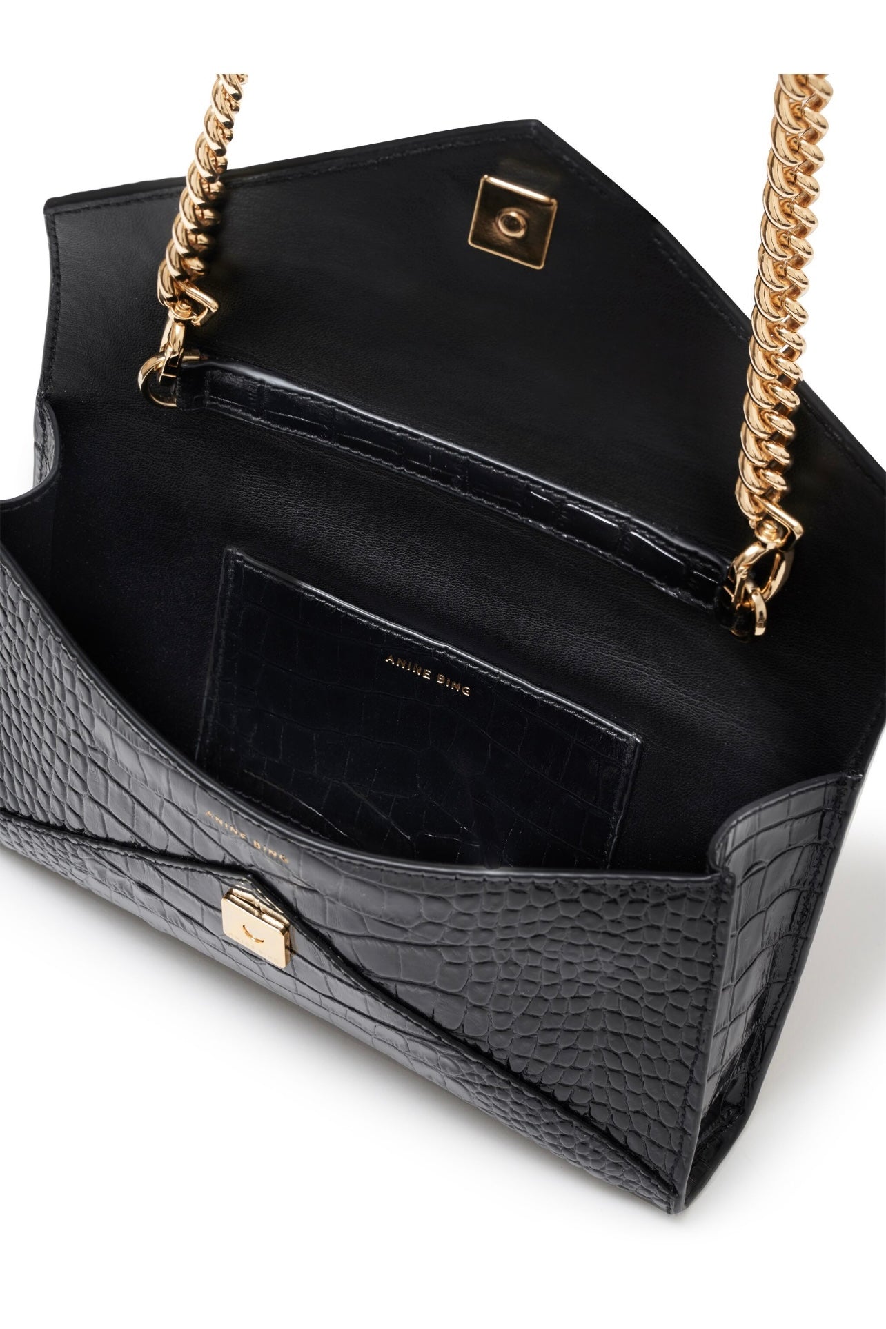 Anine Bing - Small Elly Clutch Black Embossed Bag