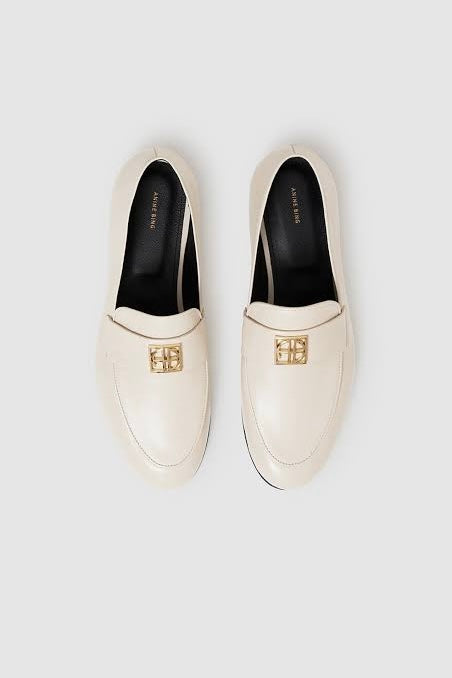 Anine Bing - Corrine Bone Monogram Loafers