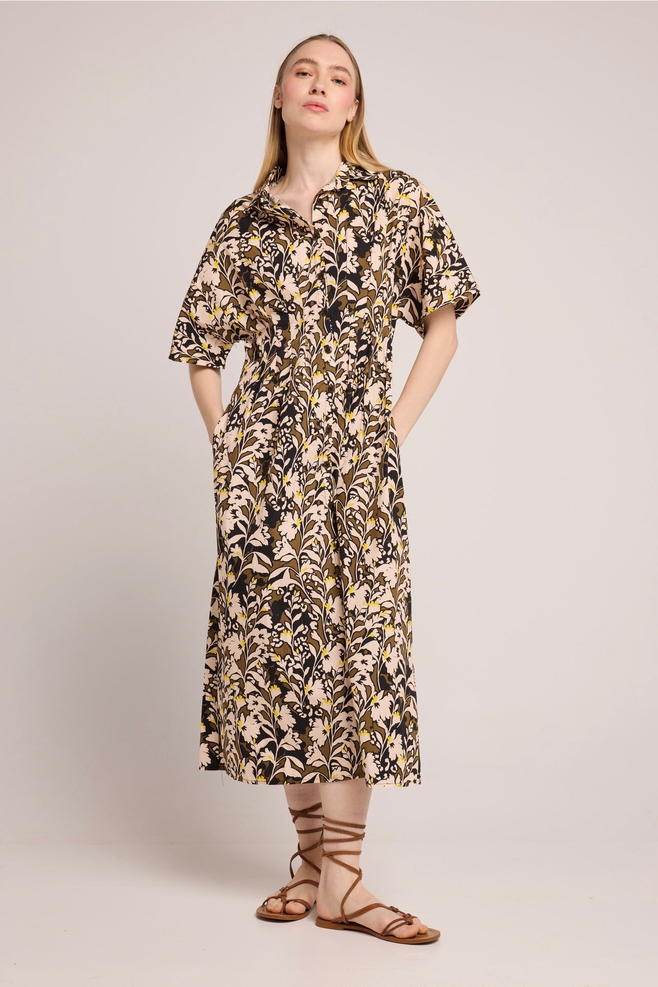 Louizon - Glaneuse Narcisse Print Shirt Dress