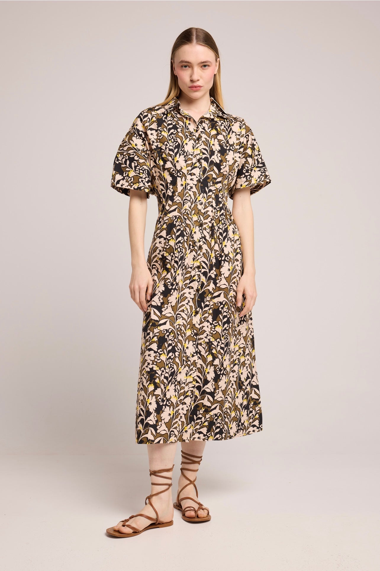 Louizon - Glaneuse Narcisse Print Shirt Dress