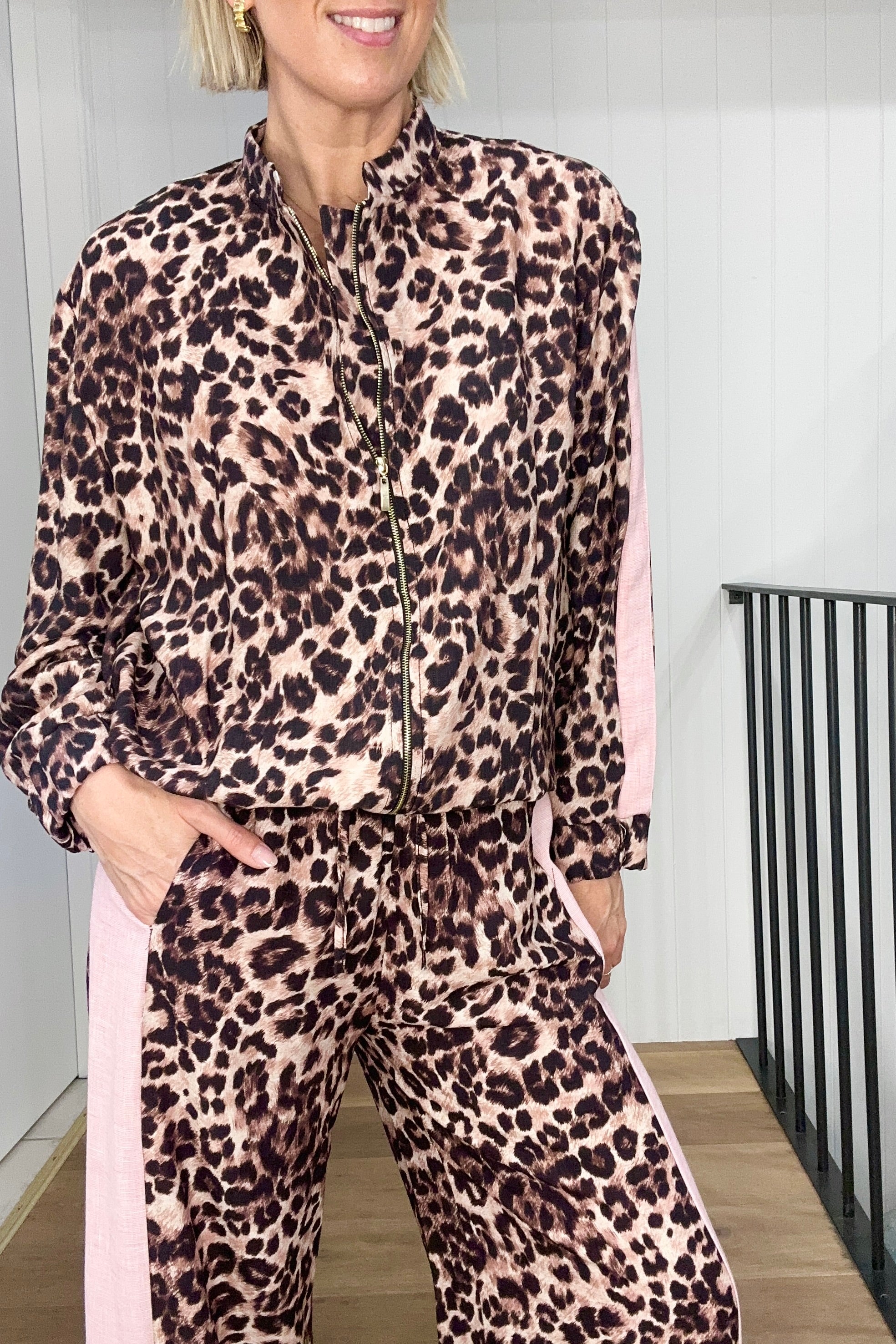 Janice Leopard Bomber