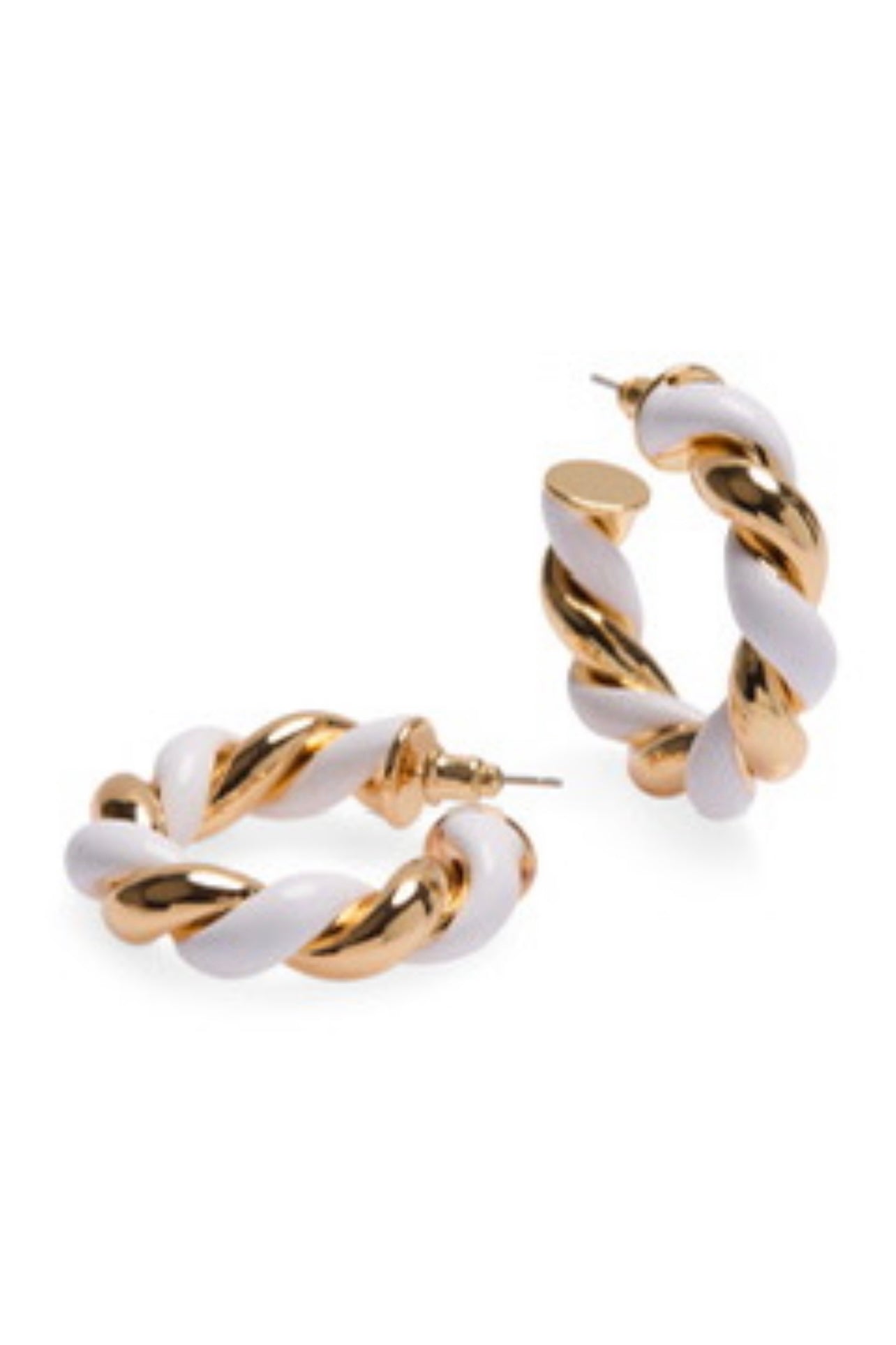 1975 Collection - Large Enamel & Gold Twist Hoop Earrings