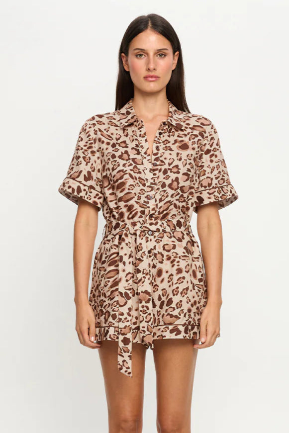 Kivari - Paris Leopard Playsuit