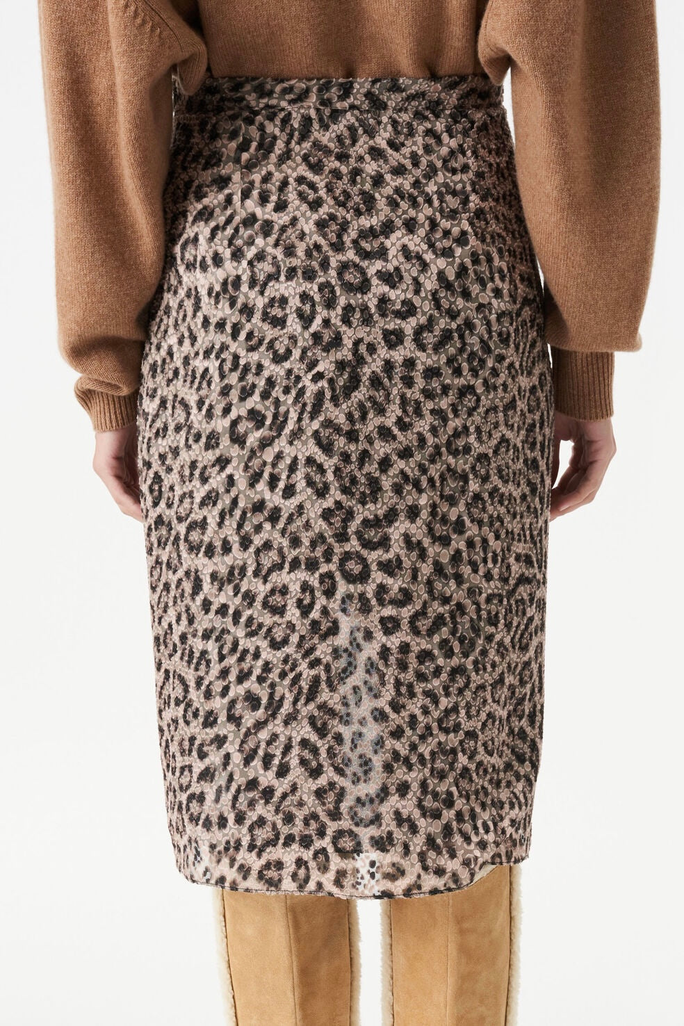 IRO - Marwa Black Leopard Skirt